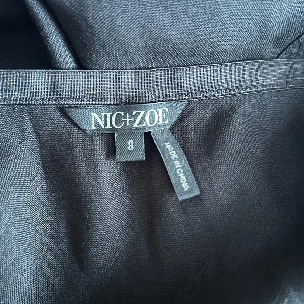 NWT Nic+Zoe Linen Blend Black Onyx Asymmetrical Skirt Women’s Size 8